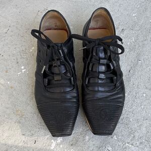 Vintage Chanel lace up sneakers
